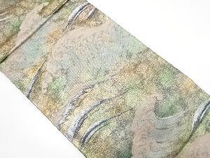 アンティーク　荒波模様織り出し袋帯（着用可）